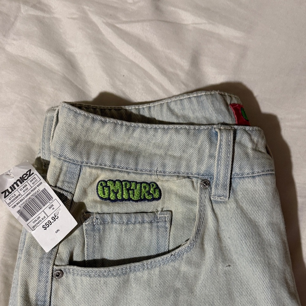 Zumiez Light blue Denim cargos with original tags unworn originally 59.95$